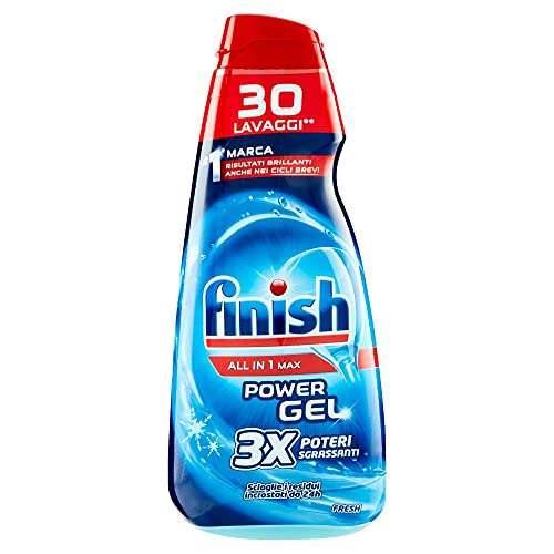 Finish Powergel Fresh detersivo per lavastoviglie, 360 lavaggi (confezione da 12x 600 ml)