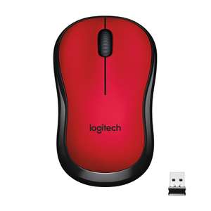 Mouse compatto Logitech M220 Silent rosso a 3 tasti con Pila e Ricevitore USB (ritiro gratuito in negozio)