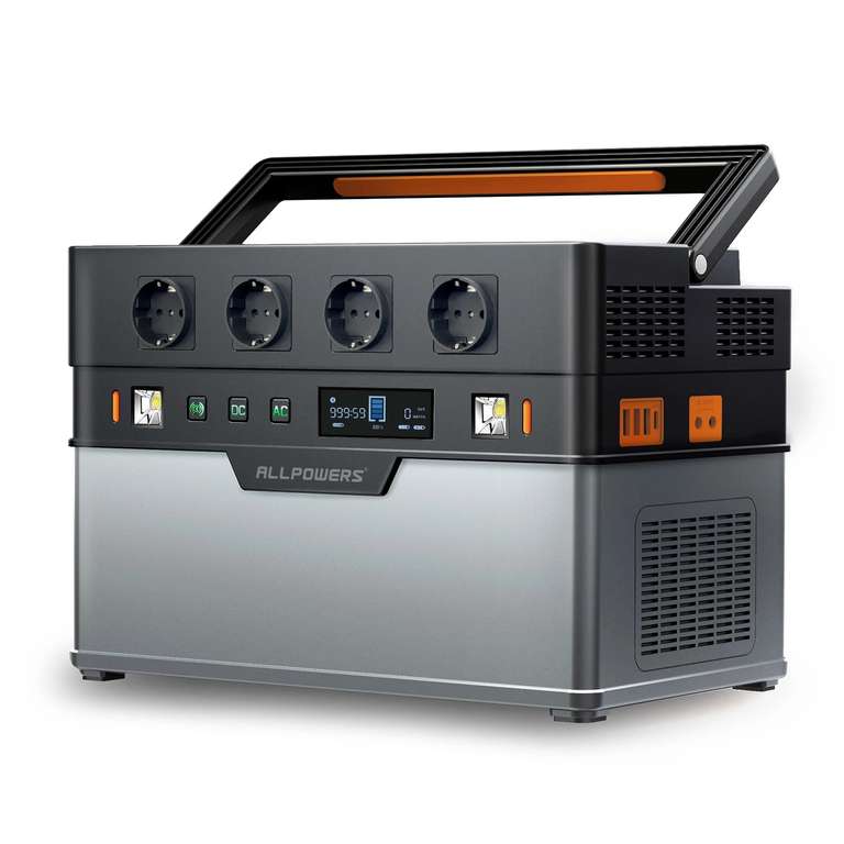 ALLPOWERS S1500, generatore solare di emergenza portatile [1092Wh, con presa 110 / 230V, 1500W, picco 3000W]