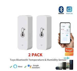 Sensore di umidità e temperatura wireless Tuya Smart | Mini Bluetooth (telecomando APP, 2 pezzi)