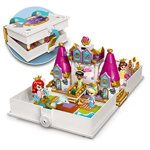 LEGO - Disney Princess L'avventura fiabesca di Ariel, Belle, Cenerentola e Tiana [Castello giocattolo, 4 principesse]