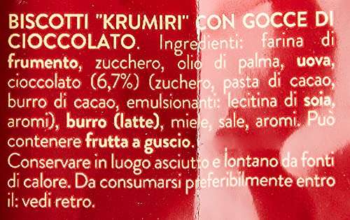 Bistefani Krumiri | Gocce con golose pepite di Cioccolato fondente (290g, 1 confezione)