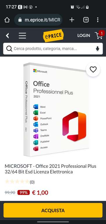 MICROSOFT Office 2021 Professional Plus 32/64 Bit [Esd Licenza Elettronica]