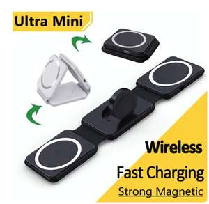 Caricabatterie magnetico Wireless 3 in 1 | Per iPhone, Airpods e IWatch con ricarica rapida