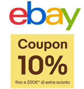eBay Ritorno a scuola - Coupon dal -10% su tantissime categorie (informatica, videogiochi e console, cibi e bevande, ecc)