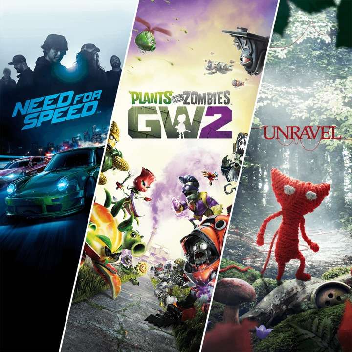 Bundle famiglia per PS4 [Need for Speed+ Plants vs. Zombies GW2 + Unravel]