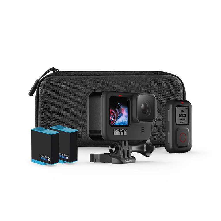 GoPro HERO9 Black Bundle Batteria di scorta, telecomando e custodia morbida