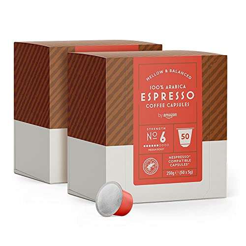 Amazon - Capsule per caffè compatibili Nespresso [100 capsule (2 x 50)]