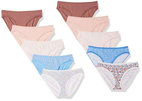 Amazon Essentials Intimo Slip Bikini Donna [ In cotone, 10 pezzi]