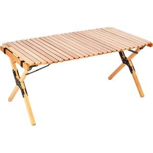 Campz - Tavolo da campeggio roll-out in legno di faggio (100x60x45cm)