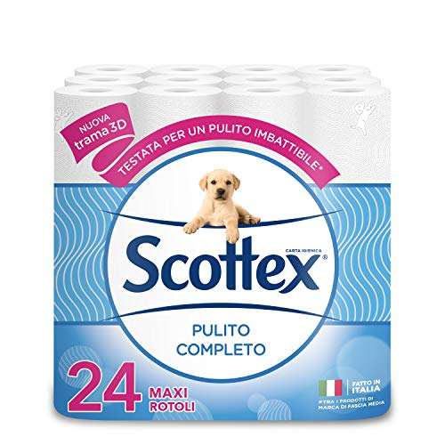 Scottex Pulito Completo Carta Igienica, Confezione da 24 Rotoli Maxi 9 pezzi disponibili