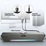 Altoparlante Lenovo TS33 | Cablato e Bluetooth 5.0 | Audio Surround 360 per Home Movie e Desktop