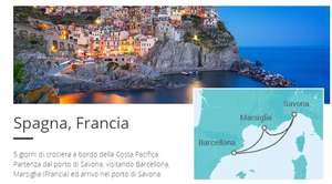 Crociera Costa Spagna Francia per 2 Persone da 538€ (Partenza Sabato 13 Aprile Ritorno 17 Aprile da Savona)