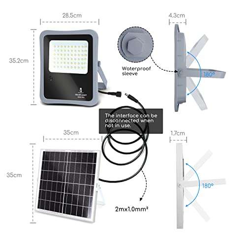 Aigostar - Faretto solare LED per esterni con telecomando [200W]