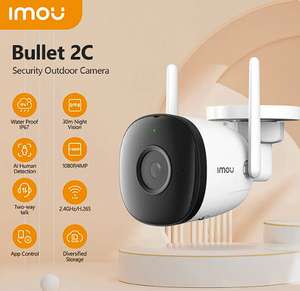 Telecamera WIFI da esterno IMOU Bullet 2C (rilevamento umano intelligente, IP67)