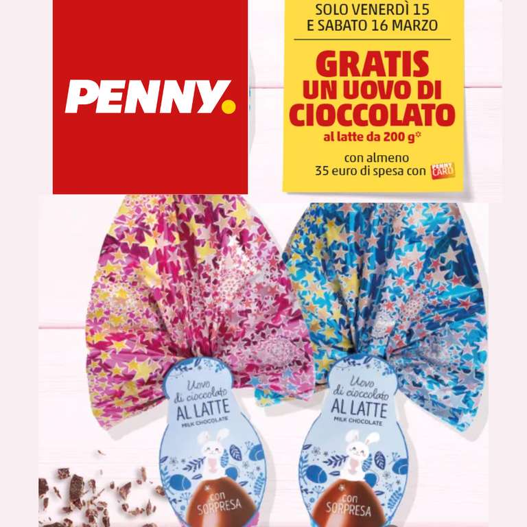 Penny | Uovo di Cioccolato in OMAGGIO con 35€ di Spesa [con Penny Card]