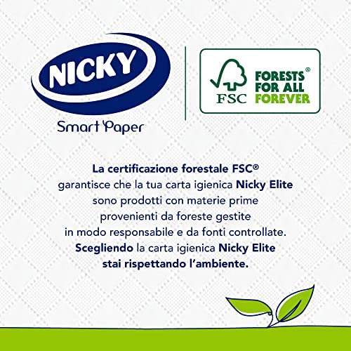 Nicky Elite Carta Igienica a 3 veli, 12 rotoli