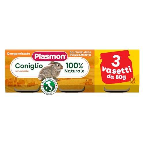 Omogeneizzato Plasmon Coniglio e Cereali 80g - 24 Vasetti »