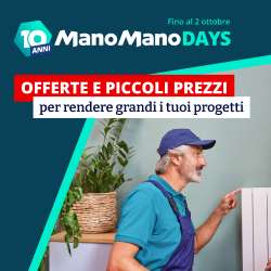 ManoManoDays: risparmi fino al 50% e la consegna da App è gratuita | Extra sconto 20 € da App con spesa minima