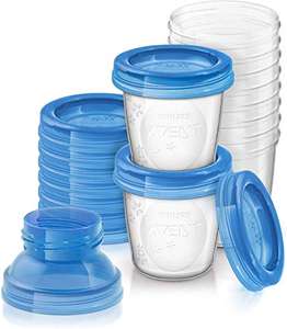 Set Vasetti Philips Avent per Conservare latte materno e pappe (10 pezzi, 180ml + 2 adattatori)