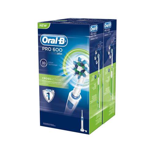 Oral-B PRO 600 CrossAction Bipacco - 2 Spazzolini Ricaricabili [1 modalità spazzola]