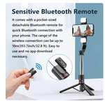 Selfie Stick Bluetooth INRAM | Con doppia luce di riempimento - AliExpress