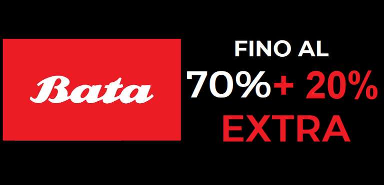 Mid Season da Bata 70+20% Extra su Una selezione di Prodotti