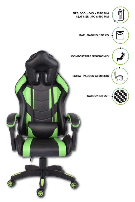 Acer - Sedia da gaming Sporty [Braccioli imbottiti, 360°, altezza regolabile]