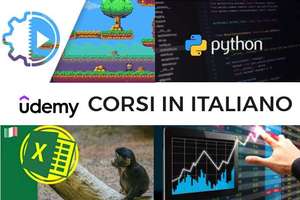 Udemy - 9 corsi in Italiano GRATIS (Come creare un videogioco Platform, Python, Excel, suonare la chitarra, ecc)