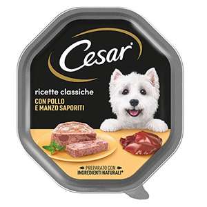 Cesar Ricette Classiche Cibo per Cane, con Pollo e Manzo Saporiti, 150 g, 14 Vaschette