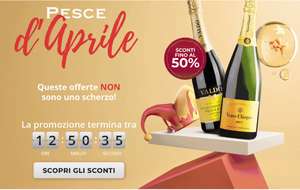 Vino.com Pesce d'aprile ma non è uno scherzo fino al 50% su Vini Prosecco e distillati (Come: Champagne Réserve Mademy 29.9€ invece 49.9€]