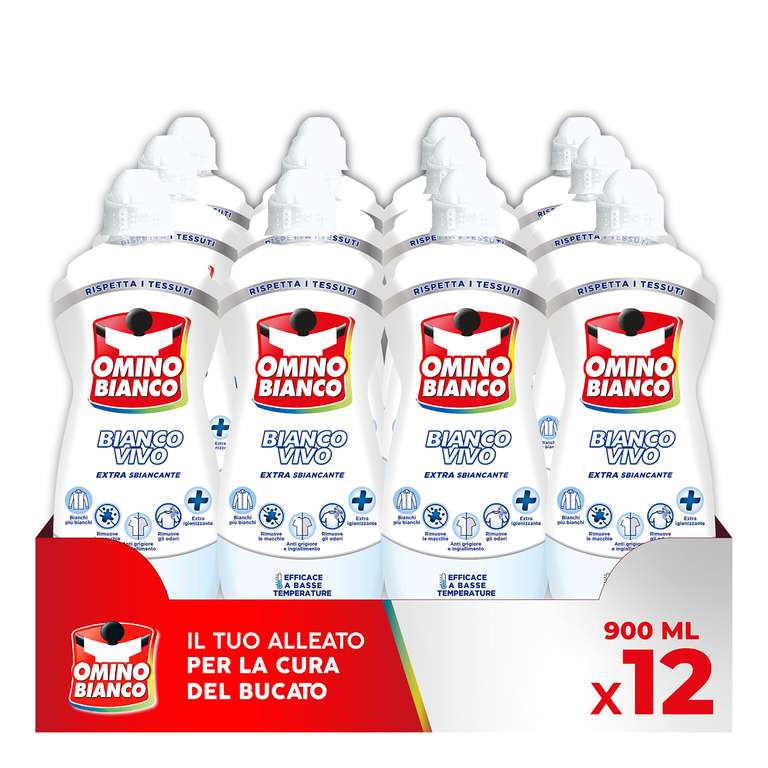 Omino Bianco - Additivo Sbiancante Bianco Vivo Gel Lavatrice 12x900ml »