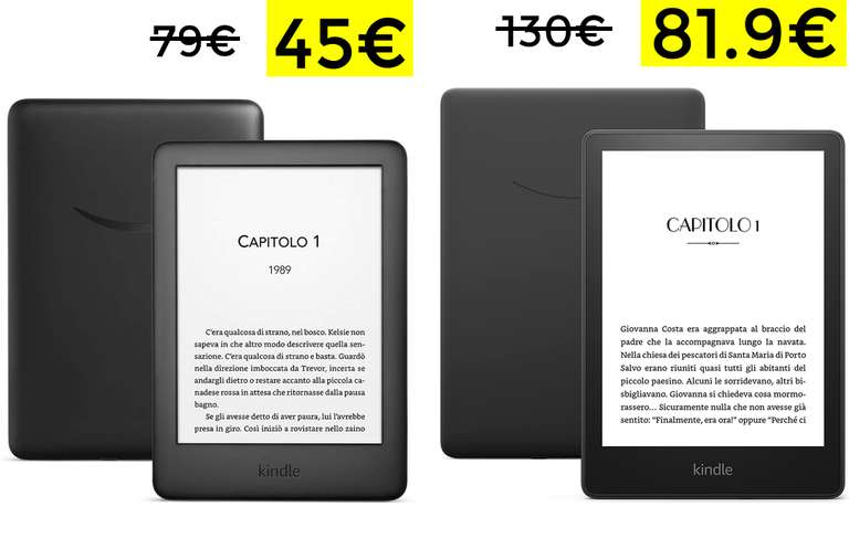 In Offerta da Unieuro Kindle Amazon da 45€