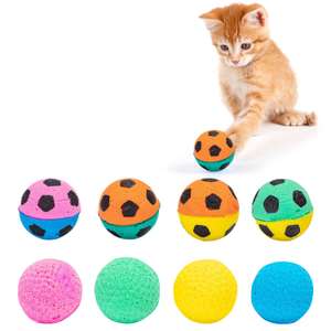Giochi per Gatti: Palla Arcobaleno 12 pezzi |Senza Rumore, giocattoli interattivi 3,5 cm