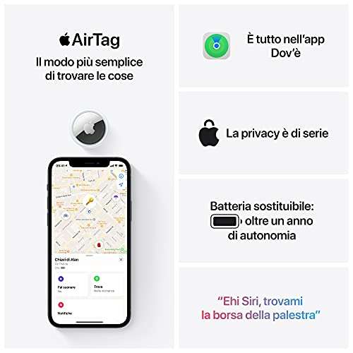 Apple AirTag in confezione da 4 AirTag (Confezione da 4) // Unieuro