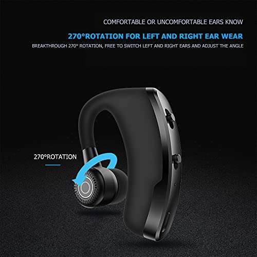 Auricolare singolo Bluetooth [Microfono HD CVC 8.0, NC, rutoabile 270°]