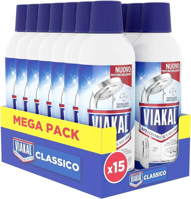 Viakal Classico Gel Anticalcare, Confezione da 15 x 470 ml