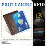 Portafoglio Uomo RFID Blocking, Vera Pelle Porta Carte di Credito Uomo