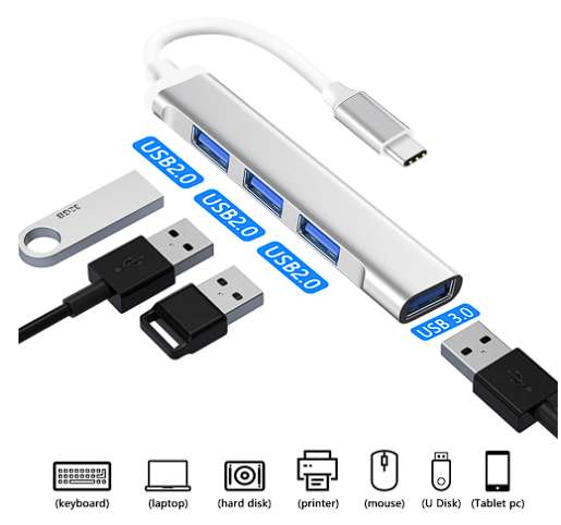 Hub USB C 4 in 1 [3.0, 2 modelli, 3 colori]