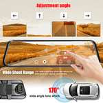 Dash Cam Full HD Touchscreen + Videocamera posteriore [9.6" , 1080P + 720P posteriore]