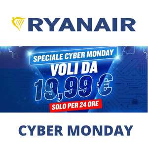 Cyber Monday Ryanair: vola da 14,99 € (1/12/23 - 29/02/24)