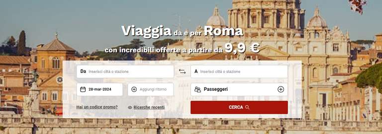 [Italo Treni] Viaggia da e per Roma da 9.9€