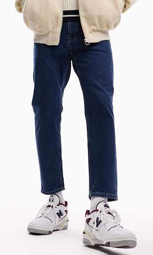 ASOS design - Jeans classici blu stone wash (taglie piccole)