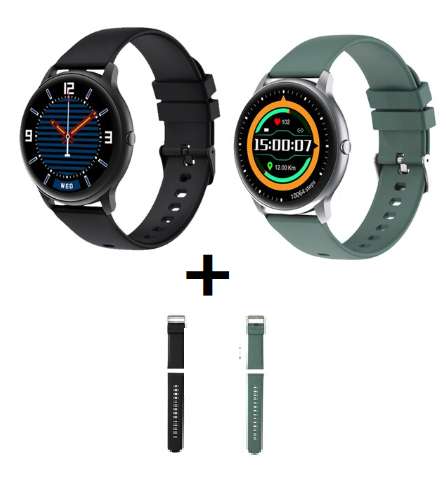 IMILAB - Set da 2 smartwatch KW66 + 2 cinturini di ricambio [1.28'', Fitness tracker]