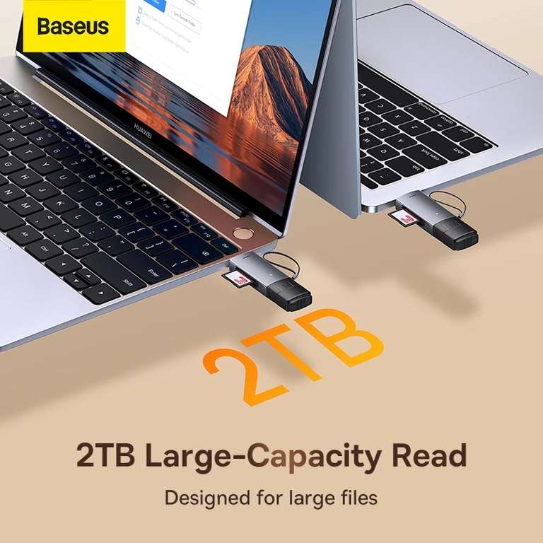 Lettore di schede Baseus USB 2-in-1[Memory Card Device 2TB, USB 3.0 Tipo C]