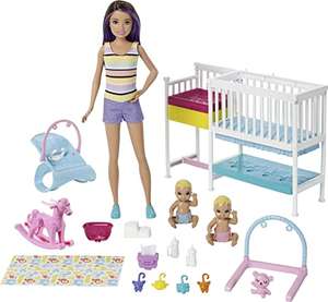 Skipper Babysitter set Nurserie con 2 Bambolotti, Lettino, Fasciatoio e Accessori (Barbie)