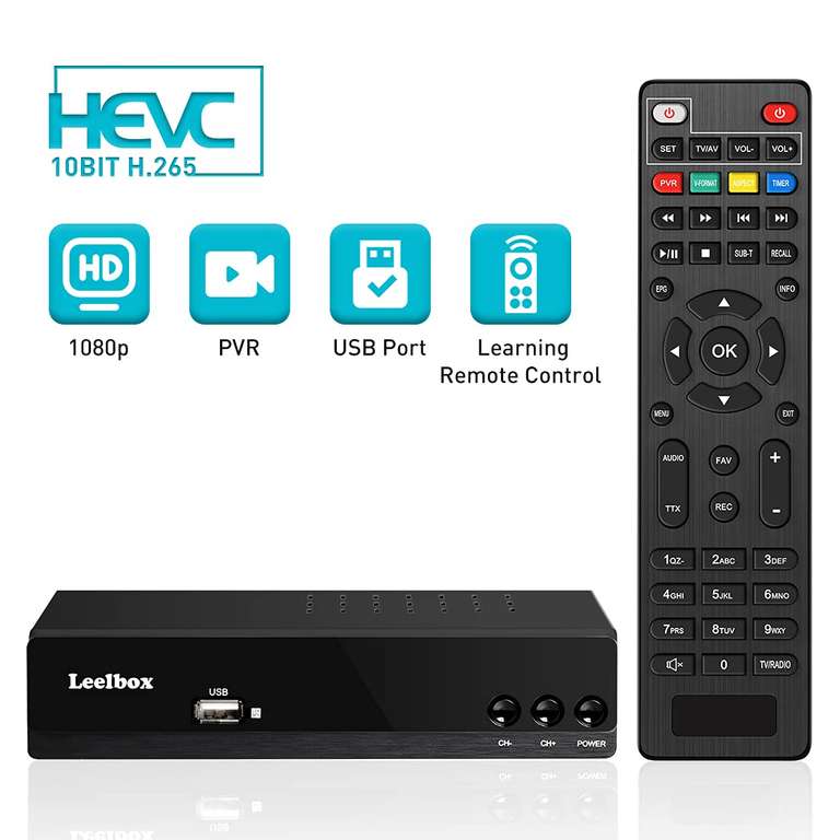 DVB T2 Decoder Digitale Terrestre H.265 HEVC Main 10 Bit Ricevitore Digitale Terrestre Full HD 1080p MPEG-2/4 Dolby