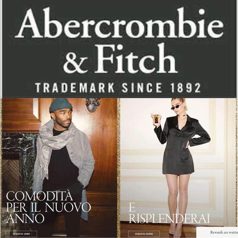 Abercombrie & Fitch [sconto del 30% spendendo più di €125 o del 20% spendendo €100]