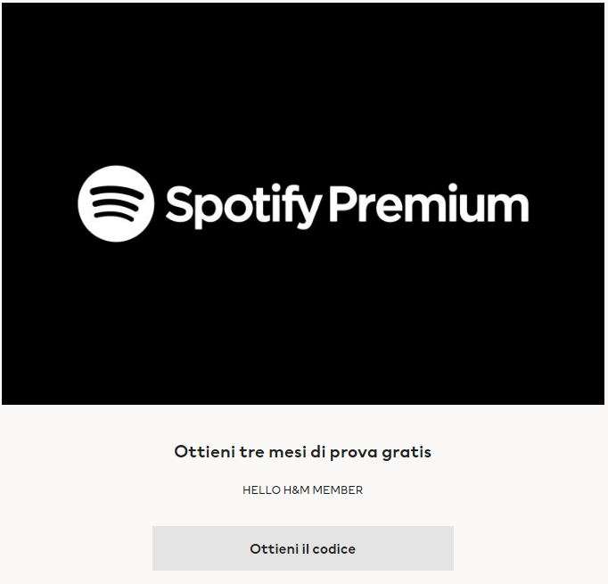 H&M - 3 mesi di Spotify Premium in regalo