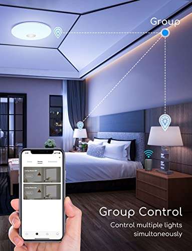 Plafoniera Aigostar LED [WiFi,18W, equivalente 75W] controllo App e voce